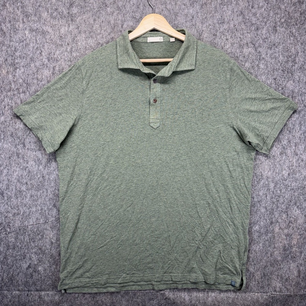 Tasc Everywhere Polo Shirt Men's XL Green‎ Kelp Heather Bamboo Cotton Golf